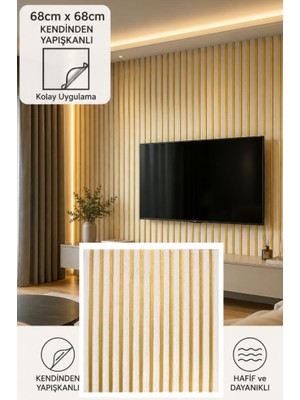 Renkli Duvarlar Yapışkanlı Gold Beyaz Akustik Esnek 3D Lambiri 68X68CM Ofis Salon Ev Köpük Duvar Paneli Kağıdı NW192