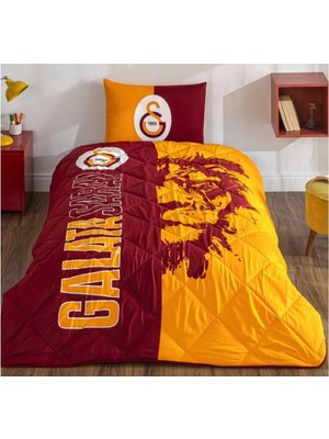 Taç Galatasaray Lisanslı Ranforce Uyku Seti/yorgan Seti Vakumlu Silikon Yastık Hediyelidir