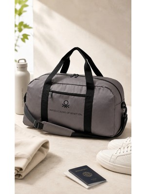 Gri Unisex Omuz Askılı Seyahat El Valizi Spor Çantası 21066