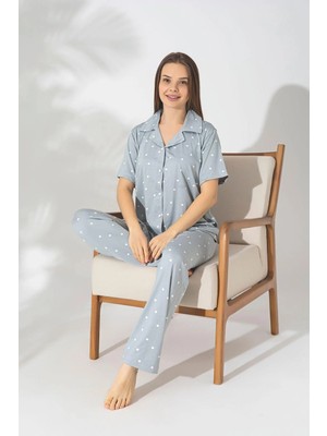 Pijamerry Kısa Kol Milan Kumaş Pijama Takımı