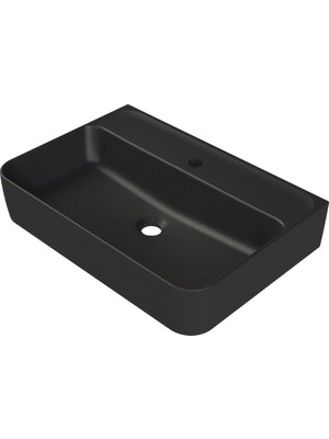 Turkuaz Cerastyle Hera Tezgahüstü Mat Siyah Lavabo 60*42 cm