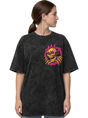 Sevbano BLINK-182 Rock Metal Müzik Grubu Sırt Baskılı Unisex Oversize Eskitme Yıkamalı Tişört