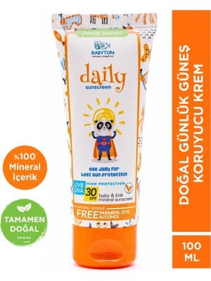 Babyton Doğal Güneş Koruyucu Krem 30 SPF 100 ml