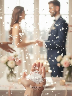 Partince 300 gr Beyaz Konfeti Düğün Nişan Kına Bride Organizasyonları ve Fotoğraf Çekimi Kutlama Parti Süsleme Konfetisi