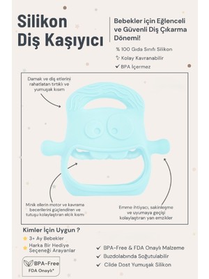Ozcmax Mavi Bebek Silikon Diş Kaşıyyıcı