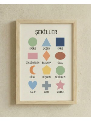 Balatoyz – Şekiller– Ahşap Çerçeveli Dekoratif Bebek / Çocuk Odası Duvar Tablosu