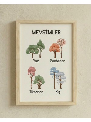 Balatoyz – Mevsimler – Ahşap Çerçeveli Dekoratif Bebek / Çocuk Odası Duvar Tablosu
