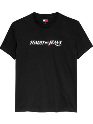 Tommy Hilfiger Tommy Hılfıger Erkek Marka Logolu Günlük Kullanıma Uygun Siyah T-Shirt DM0DM22548 Bds