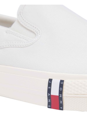 Tommy Hilfiger Tommy Hılfıger Erkek Marka Logolu Günlük Kullanıma Uygun Beyaz Sneaker EM0EM01675 Ybı