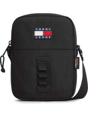 Tommy Hilfiger Tommy Hılfıger Erkek Marka Logolu Günlük Kullanıma Uygun Siyah Omuz Çantası AM0AM14222 Bds