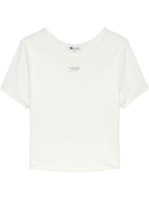 Tommy Hilfiger Tommy Hılfıger Kadın Marka Logolu Günlük Kullanıma Uygun Beyaz1 T-Shirt DW0DW22284 Ybl