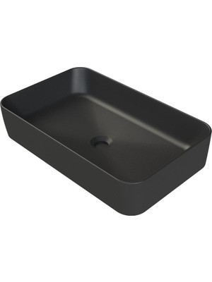 Turkuaz Cerastyle Hera Tezgahüstü Mat Siyah Lavabo 60*38 cm