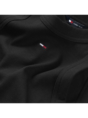 Tommy Hilfiger Tommy Hılfıger Kadın Marka Logolu Günlük Kullanıma Uygun Siyah Elbise DW0DW22593 Bds