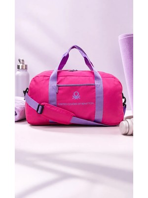 United Colors of Benetton Pembe Unisex Omuz Askılı Seyahat El Valizi 35 Litre Tekstil Malzeme