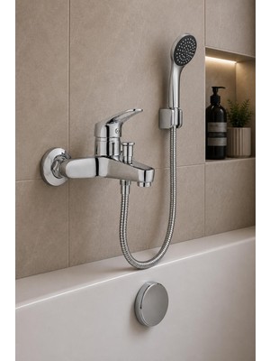 Arsu Kumru Banyo Bataryası Pirinç Krom Banyo Bataryası 01-0001