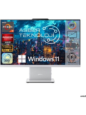 Lenovo Ideacentre 3 27ARR9 Amd Ryzen 7 7735HS 24GB Ddr5 Ram 512GB SSD 27" Fhd WIN11 Pro Kablosuz Klavye ve Mouse  Asbertech