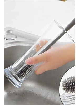 Kitchen Dream Kavanoz Bardak Biberon Için Uzun Saplı Yıkama Fırçası Silikon