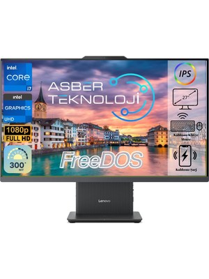 Lenovo Ideacentre Aıo 27IRH9 Intel Core I7-13620H 16GB Ram 1tb SSD 27" Fhd Freedos Kablosuz Klavye ve Mouse F0HM00EXTR Asbertech
