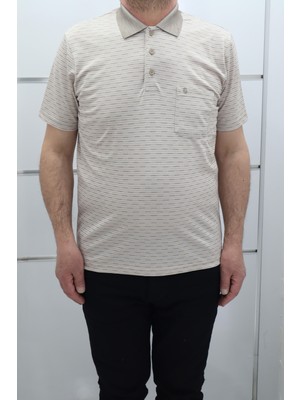 Becces Fistan Store Erkek Desenli Klasik Kesim Rahat Kalıp Tek Cepli Polo Yaka T-Shirt