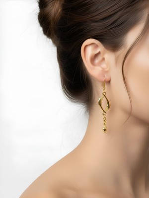 Milerist Gold Damla Sallantı Küpe