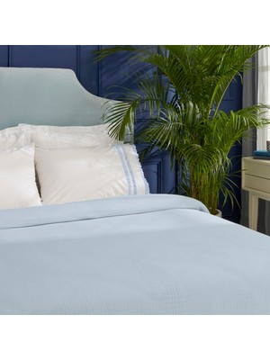 Karaca Home Blue Muse %100 Pamuk Nish Set Çift Kişilik Pike Takımı Mavi