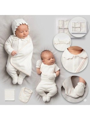 Bebeva Baby %100 Pamuk 10'lu Kız Bebek Hastane Çıkışı Seti - Bej