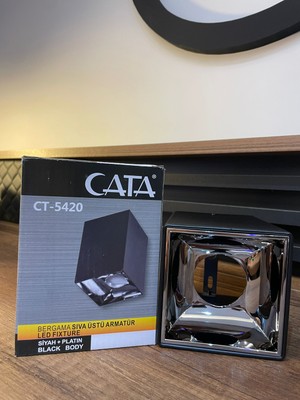 Cata CT-5420 Bergama Sıva Üstü Armatür (Siyah-Platin) Gu-10