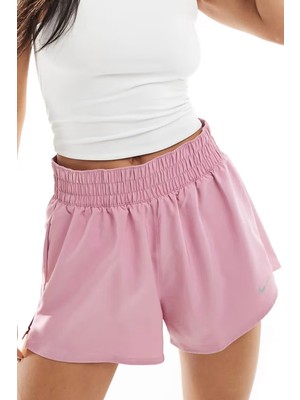 Nike One Dri Fit High Rise 8cm 2 In1 Loose Fit Shorts 2 Kadın Bol Kesim Taytlı Yüksek Bel Antrenman Şortu Pembe
