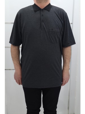 Becces Fistan Store Erkek Desenli Klasik Kesim Rahat Kalıp Tek Cepli Battal Polo Yaka T-Shirt