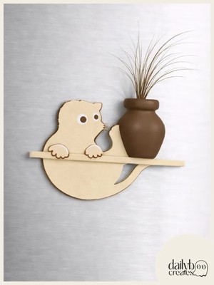 Dailyboo Creates Kedi Bıyığı Toplayıcı Magnet-Vazolu Buzdolabı Süs-2 Renkli  Kedi Bıyığı Biriktirme Magnet