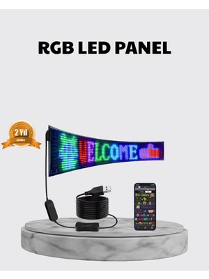 Erdo Ticaret Buğz Rgb LED Panel – Çok Renkli, Kumandalı, USB Bağlantılı Yazı ve Gıf Gösterimli Akıllı Lamba