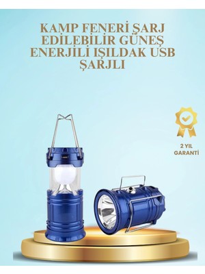Erdo Ticaret Buğz Güneş Enerjili Kızaklı Şarjlı Büyük Boy Kamp Feneri – USB Çıkışlı, Katlanabilir, Çok Fonksiyonlu