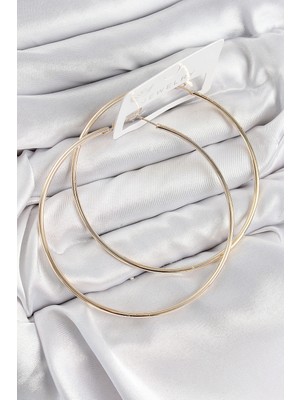 Erdo Ticaret Buğz Pirinç Halka Model Gold Renk Kadın Küpe