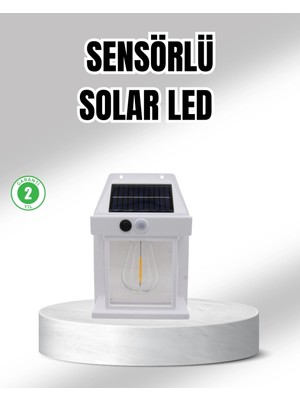 Erdo Ticaret Buğz Güneş Enerjili Dış Mekan Sensörlü Duvar Lambası IP65 Su Geçirmez