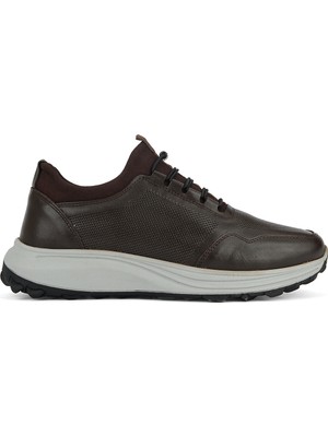 Ziya, Erkek Hakiki Deri Sneaker 161423Z521 Kahve