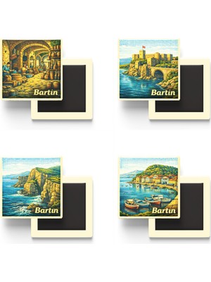 İberk Bartın - Baskılı Buzdolap Magneti Kare - 9x9 cm - 4 Adet