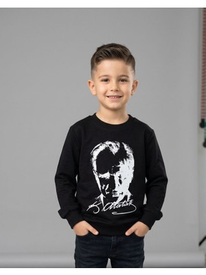 Baby Lory Kids Store Siyah Uzun Kollu Atatürklü T-Shirt