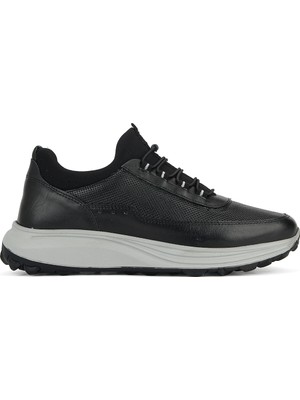 Ziya, Erkek Hakiki Deri Sneaker 161423Z522 Siyah
