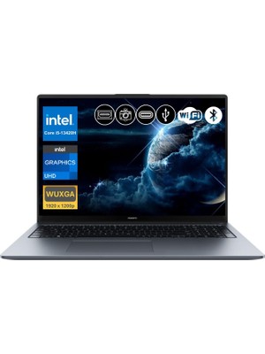 Huawei Matebook D16 I5-13420H 16GB Ram 1tb SSD 16" Fhd IPS Freedos Notebook (MCLG-W5651 A2)