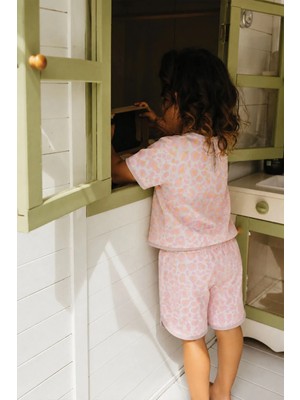 Cigit Desenli Oversize Şortlu Takım 1-7 Yaş Bej