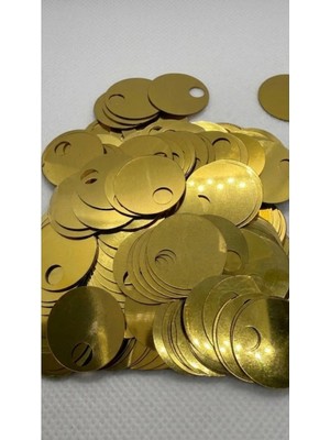 Hobi Dünyası Evim 15 Gram 20 mm Yandan Delikli Mendil Yazma Havlu Abiye Çeyizlik Işleme Payet Pul- Gold Pul