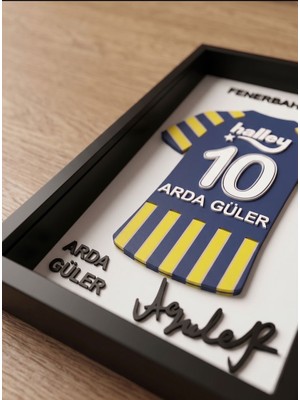 Riva Self Arda Güler 10 Numaralı Özel Tasarım 3D Kabartmalı Futbol Dekoratif Tablo