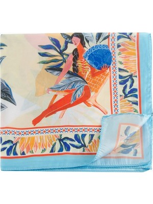 Orkide Desenli Zr Şifon Fular 50*50 cm
