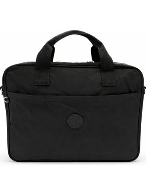 Store Sanmorris Unisex Krinkıl Siyah Renkli Suya Dayanıklı Laptop Bölmeli Çapraz-El Askılı Evrak ve Laptop Çantası