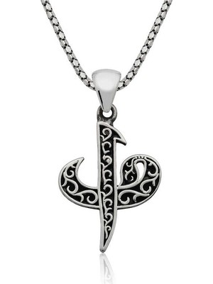 Yvz Store 925 Ayar Gümüş Elif Vav Erkek Gümüş Kolye