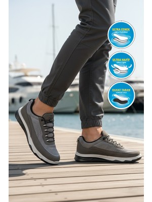 Walkway Elvara Füme Fileli Hafif Esnek Hava Alabilen Erkek Spor Ayakkabı