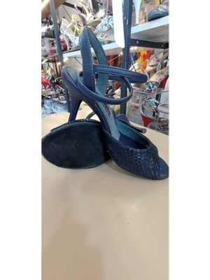 Lo Mejor Shoes Pullu Desen Lacivert 8.5 cm 13 Pont Topuk Boyu Tango Dans ve Abiye Ayakkabısı