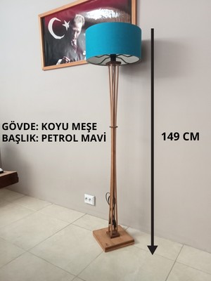 Balsa Dekor Ahşap Ayaklı Lambader Köşe Lambası