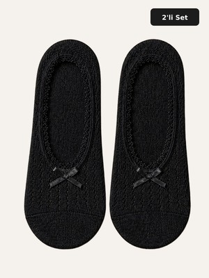 Kadın File Danteli Babet Çorap Seti 2 Li