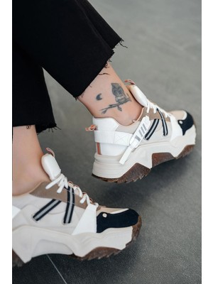 Trow Kadın Bağcıklı Kalın Tabanlı Sneakers Lacivert